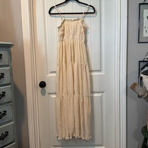 By the River Cream Tiered Maxi Dress Size Small